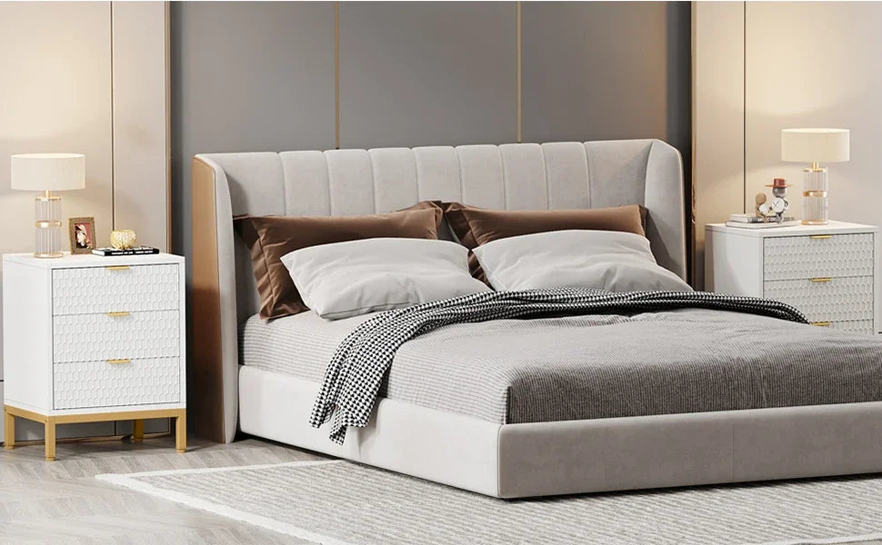 Tribesigns Modern Nightstand, 25.8" Tall Bedside Table with 3 Drawers, Contemporary End Side Table with Storage for Bedroom