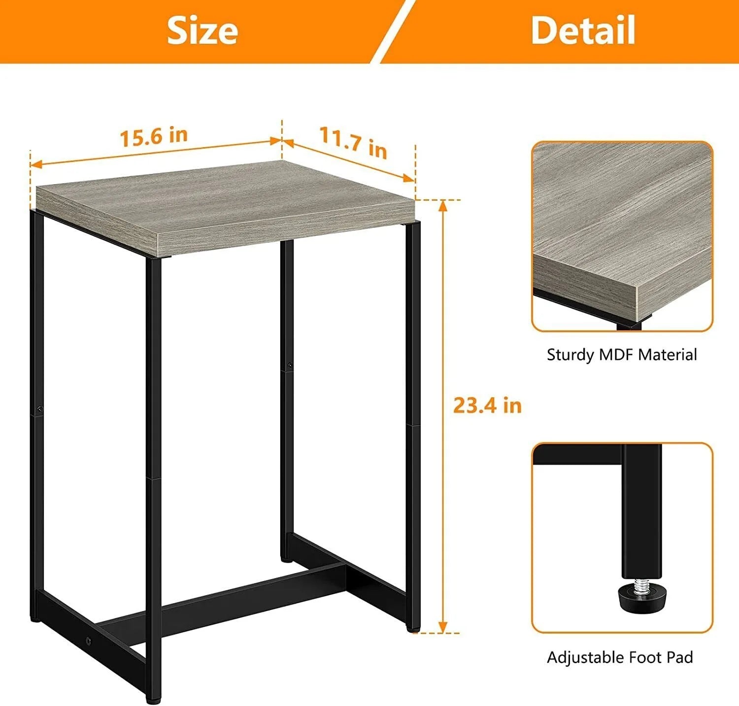 Nightstands Set of 2,2 Tier Narrow End Side Tables Bedroom with Storage Shelf,Bedside Tables for Bedroom,Living Room, Sofa Couch