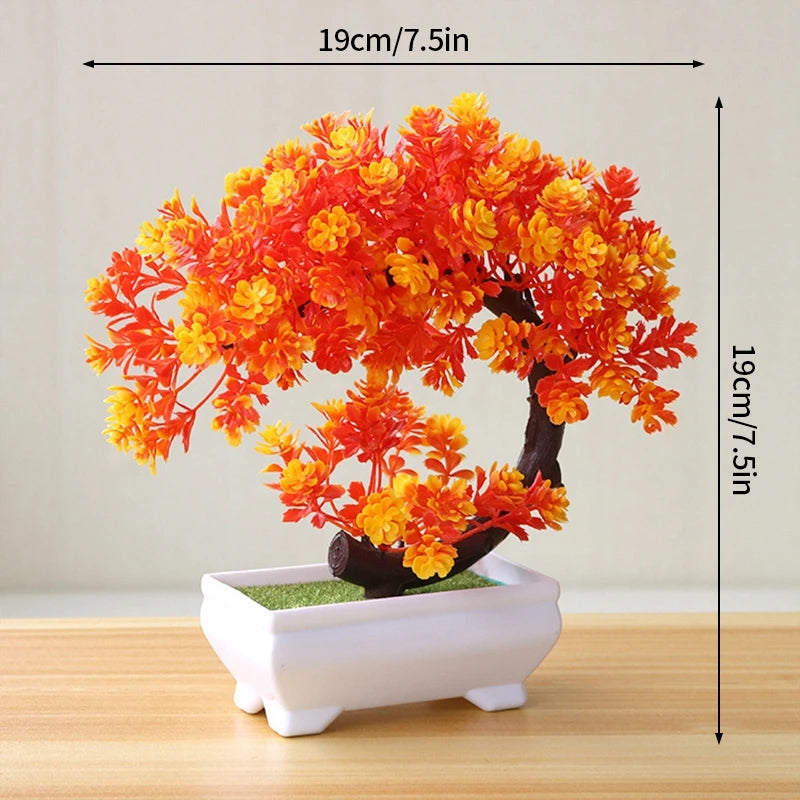Artificial Potted Flowers Plants Bonsai Fake Plant Flower Potted Ornaments for Garden Small Simulated Tree Home Decor Supplies