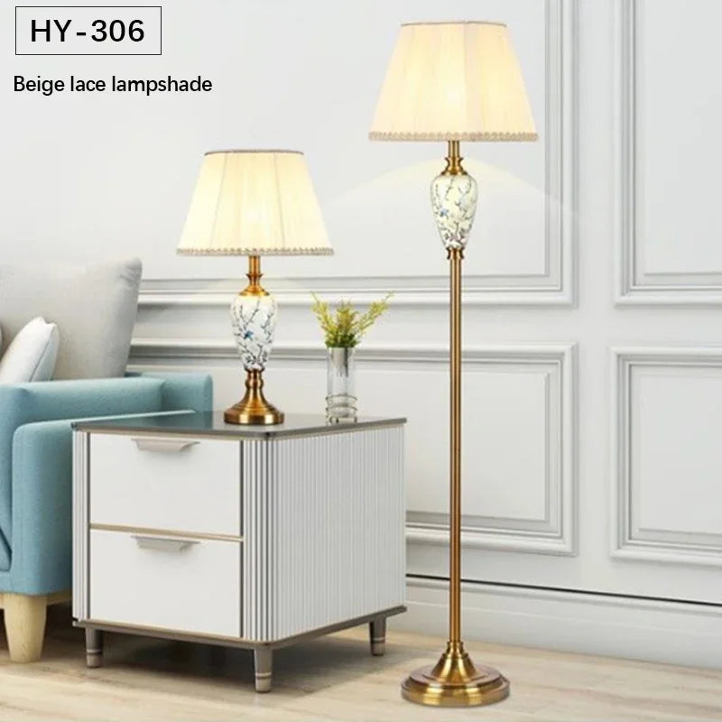 GISELLE Modern Ceramics Floor Lamps Standing LED Creative American Luxury Fashion Table Light For Home Living Room Bedroom