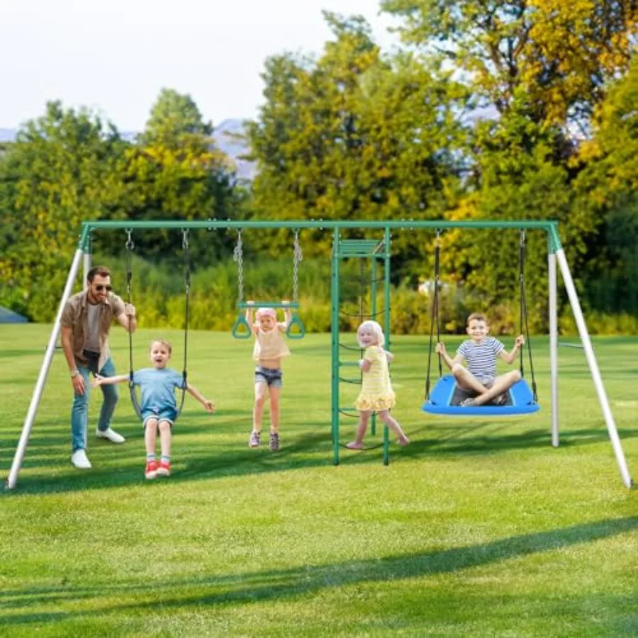 Outdoor Backyard Playset for Kids – Monkey Bars Swing & Climbing Set