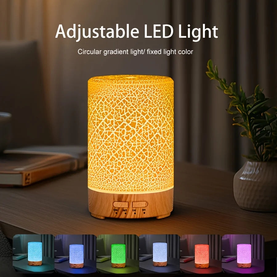 150ml Crack Design Essential Oil Diffuser USB Powered with  7 Color LED Lights Ultrasonic Air Humidifier for Living Room  Office