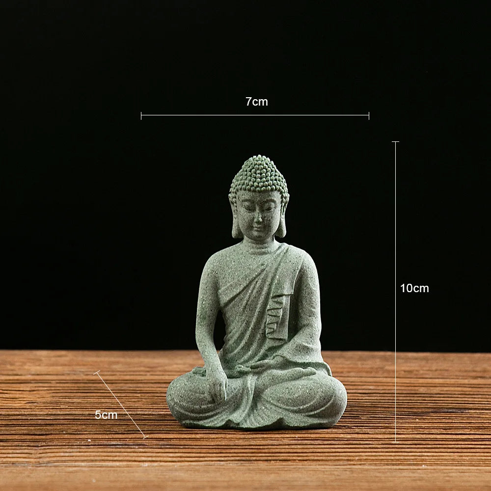 Buddha Statue Fish Tank Decoration Mini Buddhism Figurine Desk Topper Tablescape Decor Home Zen Statue