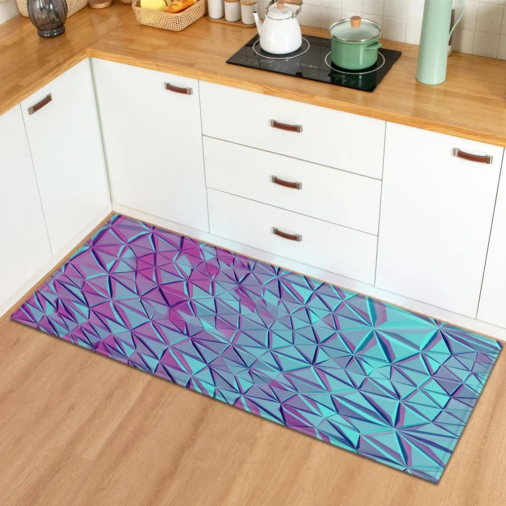 Modern Geometric Kitchen Mat Home Entrance Door Mat Anti-slip Carpets Living Room Decor Rug Nordic Balcony Floor Mats Carpets