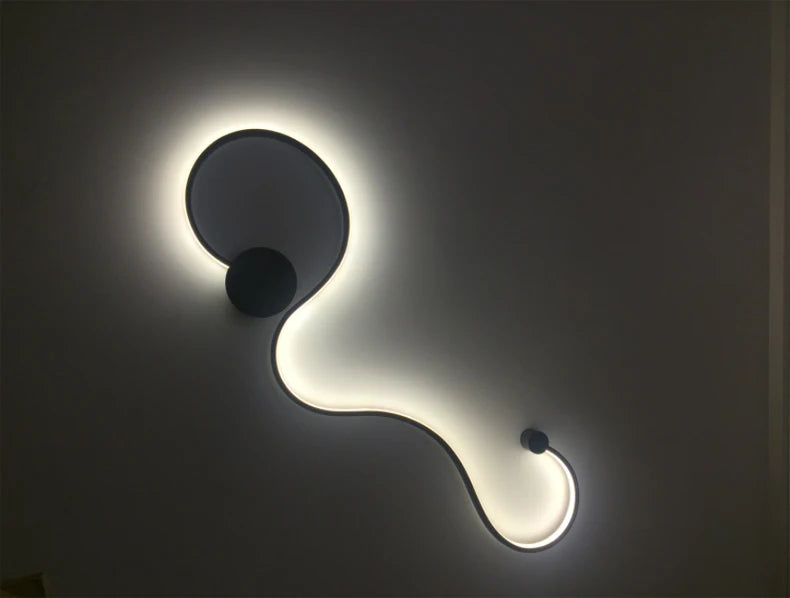 Black Modern Led Wall Sconce Lamp For Bedroom Living Room Hallway Stairs Home Minimalist Long Led Wall Light With Remote Control