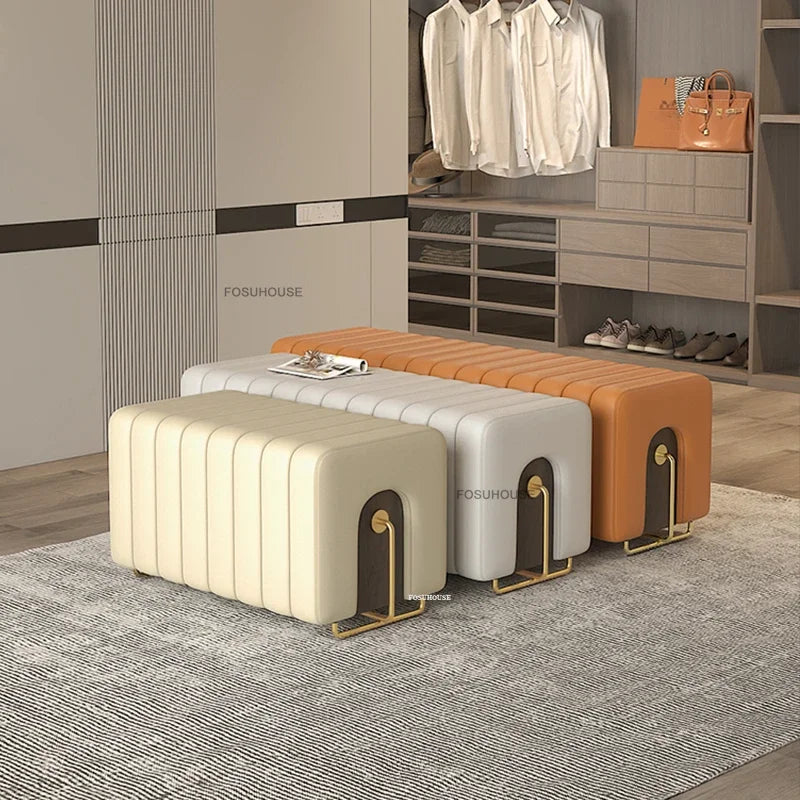 Nordic Luxury Hallway Ottoman Bench – Bedroom End & Shoe Cabinet Bench