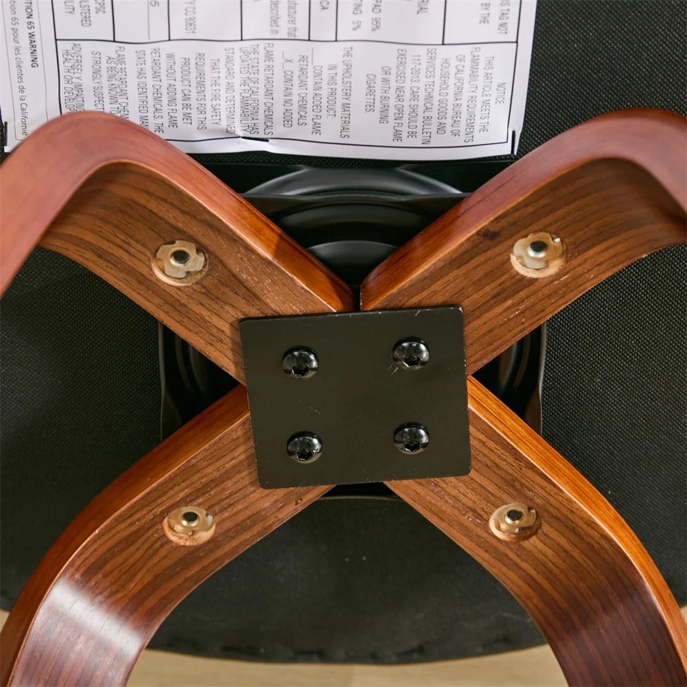 Swivel Bar Pub Stools with Low Back – Wood Legs (Set of 2)