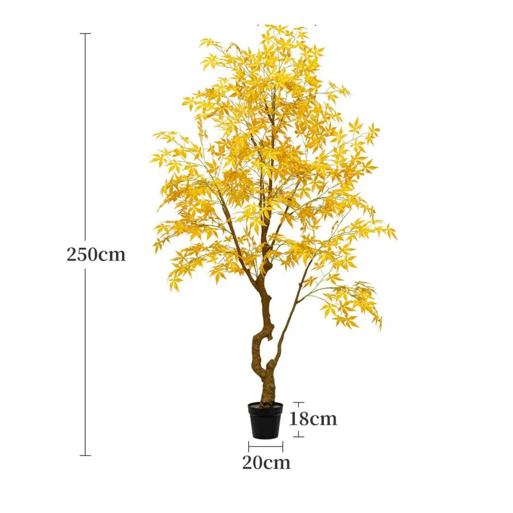 Artificial Maple Tree Red Maple Fake Tree Large Indoor Potted Plant Home Living Room Window Display Decoration Floor Greenery