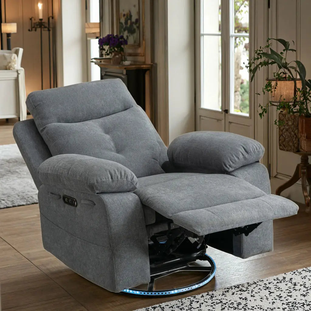 Hot Selling American Style Modern Electric Recliner Sofa Wood Frame Leisure Chair with Charging Port Extendable Set