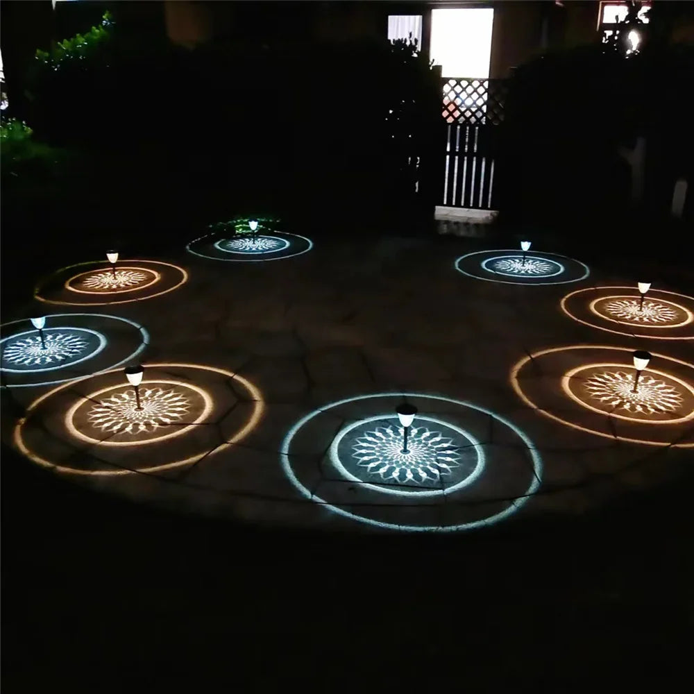 Solar Lights Outdoor Waterproof RGB Color Changing Garden Lights Solar Powered Auto On/Off Outside Grass Path Landscape Lighting
