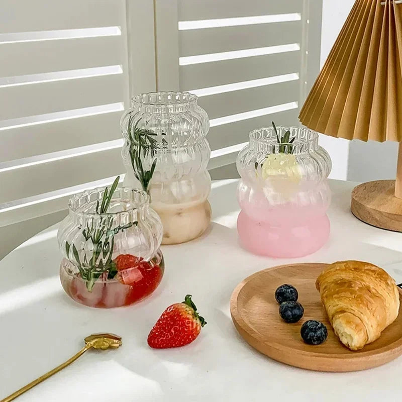 Clear Glass Heat-Resistant Tumbler – Ins Style (1 / 2 Pack)