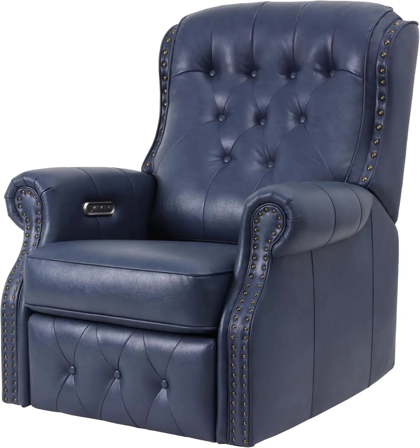 Dual Motor Lay Flat Power Recliner Chair, Mid Century Wingback Recliner with Independent Adjustable Backrest and Extended