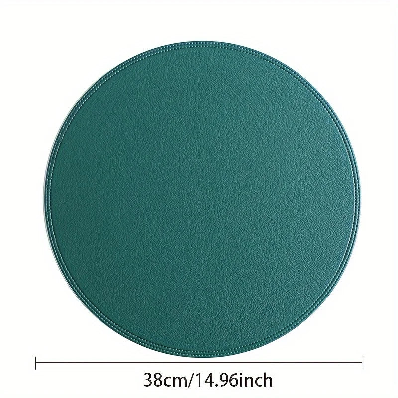 Faux Leather Round Placemats – Insulated Table Mats (1 / 4 / 6 Pack)