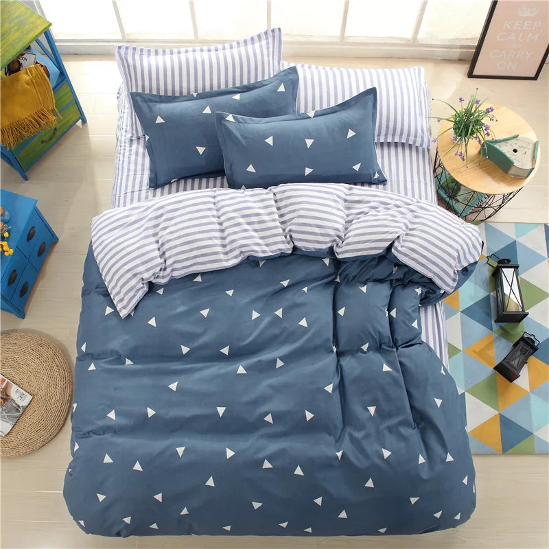 1Pc Ins Style Aloe Vera Cotton Quilt Cover Set Pillowcase Suitable for Bedroom Apartment, Suitable for All Seasons, Skin-Friendly and Comfortable 150/180/200cm(1Pc Quilt Cover + 2Pc Pillowcase)