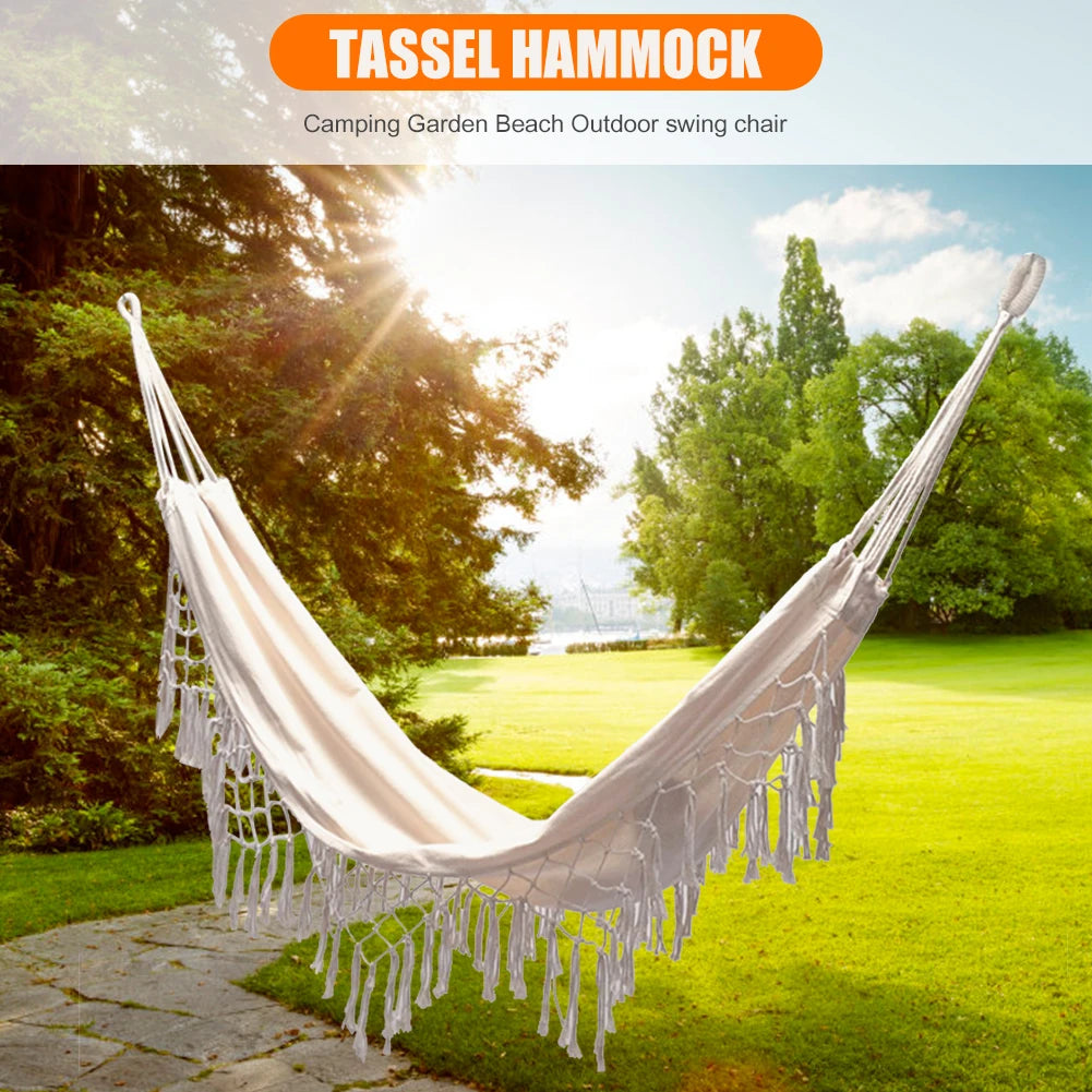 Outdoor Parachute Cloth Hammock Single Double Nylon Thickened Hammock Outdoor Camping Indoor Swing Accessory
