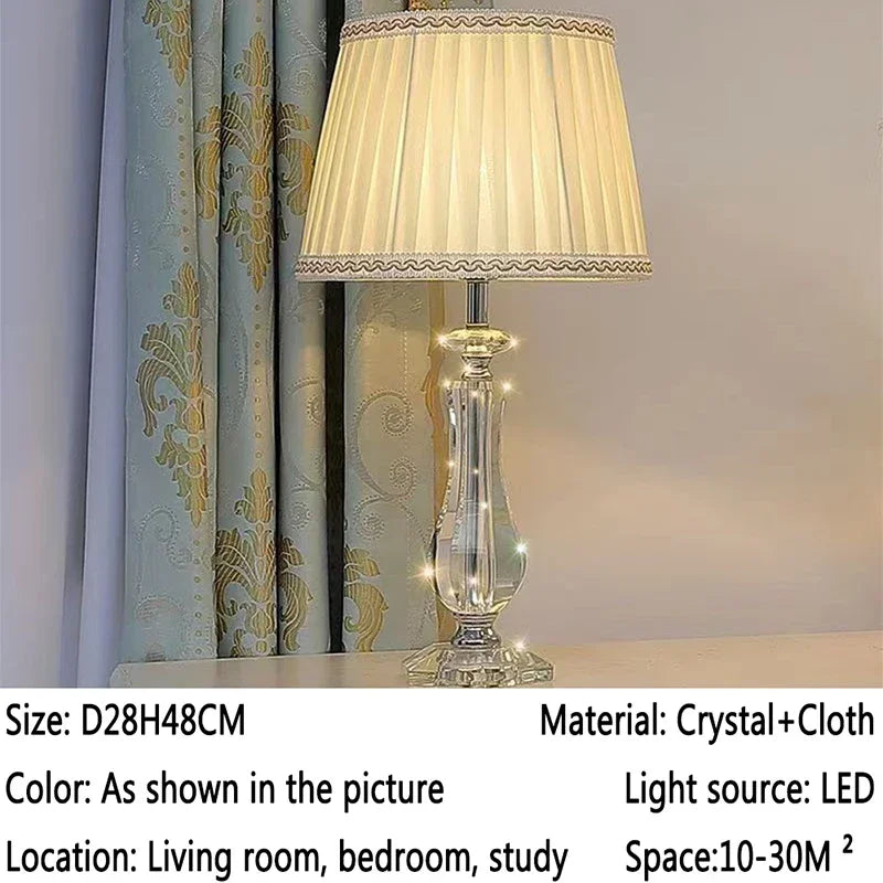 Contemporary Crystal Table Lamp Luxurious Living Room Bedroom Study LED Originality Bedside Desk Light