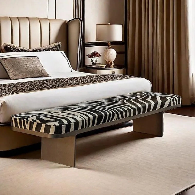 Soft Cushion Vanity Bench – Light Luxury Bedroom & Living Room Stool