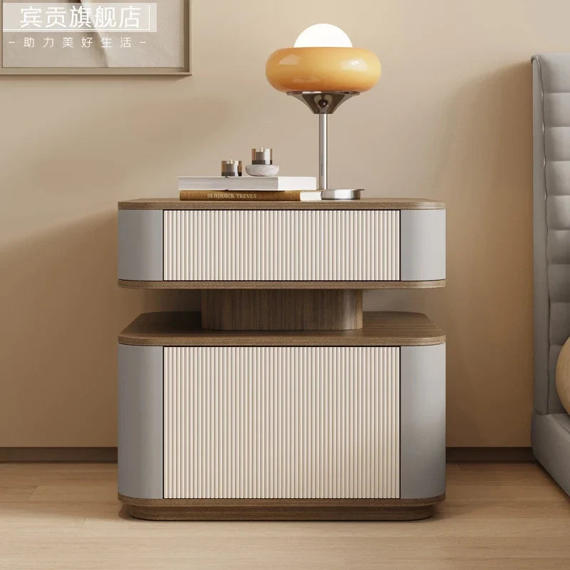 Minimalist Simple Aesthetic Bedside Table With Drawers Nordic Storage Nightstand Space Saving Mesa De Noche Bedroom Furniture