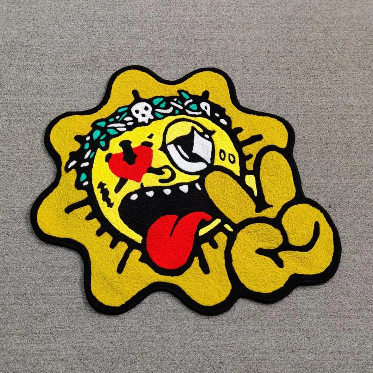 Bedroom Carpet Non-slip Soft Comfortable Floor Mat Yellow Fun Sun Irregular Rug Sofa Living Room Home Decoration Mats