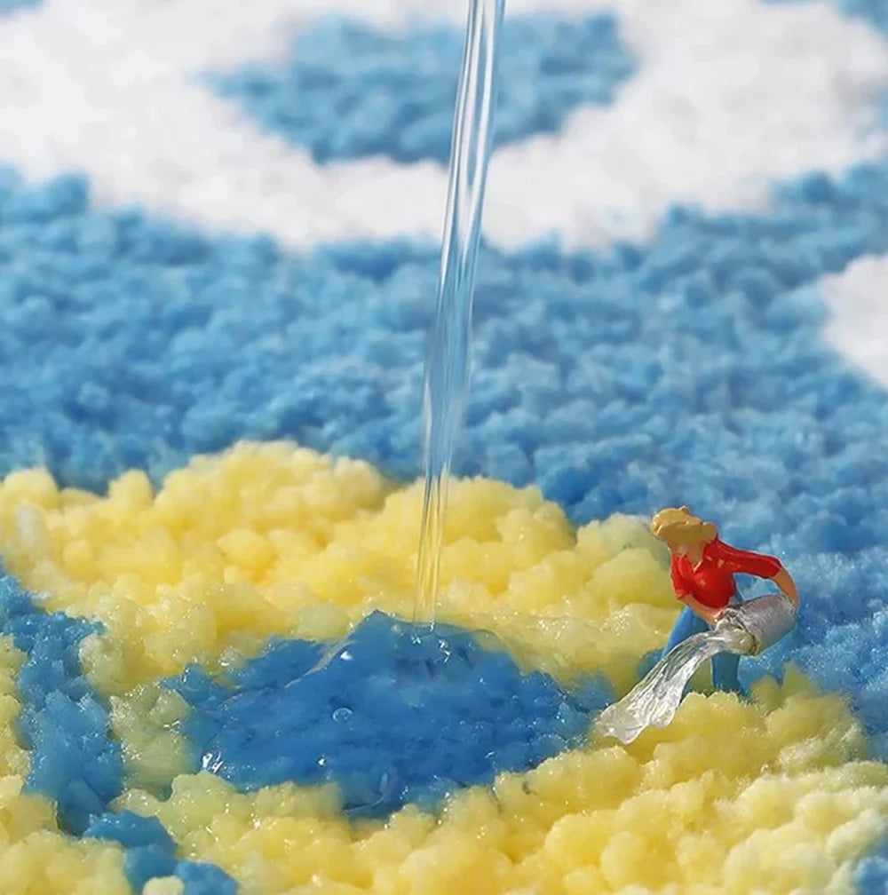 VIKAMA Faux Cashmere Carpet Simple Pattern Living Room Mat Bedroom Sofa Coffee Table Round Rug Non-Slip Washable Home Decor