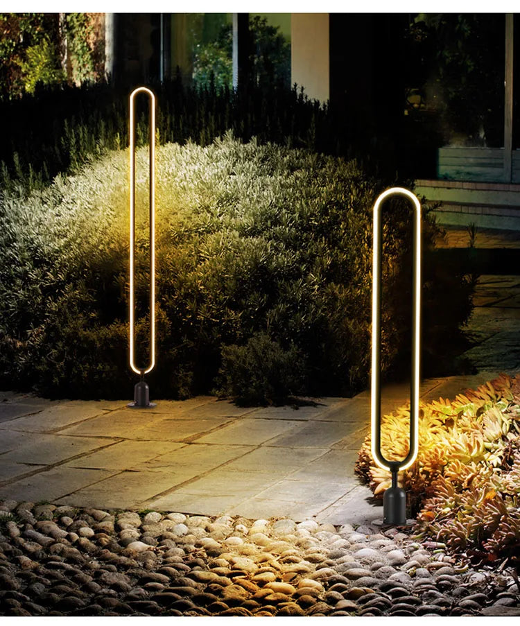 Outdoor LED Lawn Lamp AC110V 220V Waterproof Minimalist Round Street Light For Courtyard Villa Landscape Path Garden Lighting