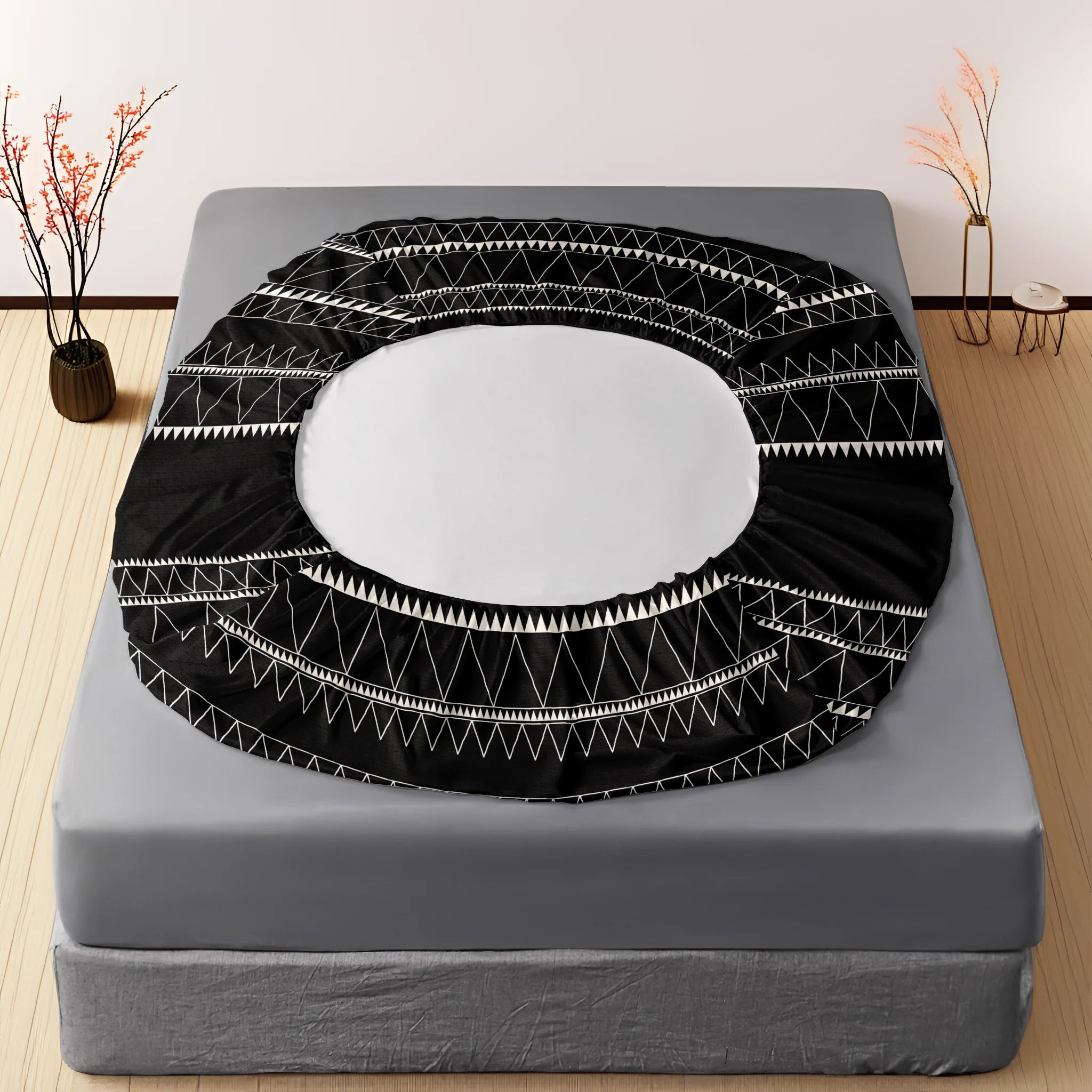 3pcs Printing ultra-fine fiber Fitted Bed Sheet Pillowcase Set Skin Friendly Breathable Queen size bed sheet Mattress Cover