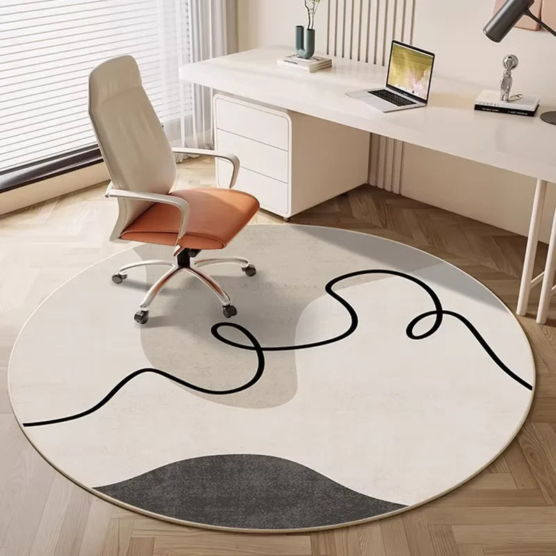 VIKAMA Carpet For Live Room Round Sofa Non-Slip Carpet Office Computer Study Light Luxury Rug For Bedroom Floor Mat Home Decorat