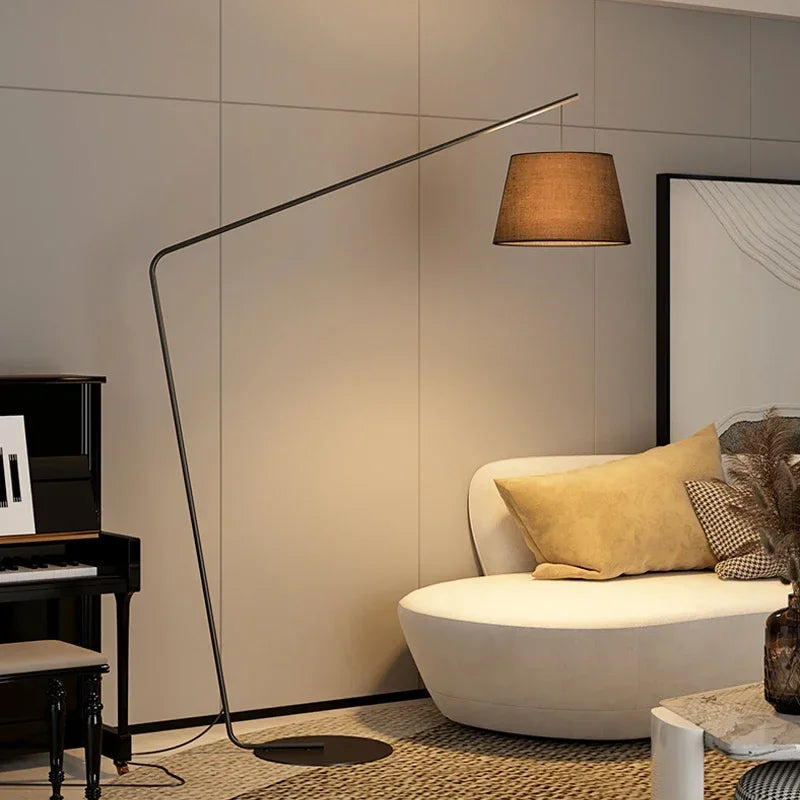 SOFEINA Nordic Black Fishing Floor Lamp Modern Family Living Room Beside The Sofa Creative LED Decorative Standing Light