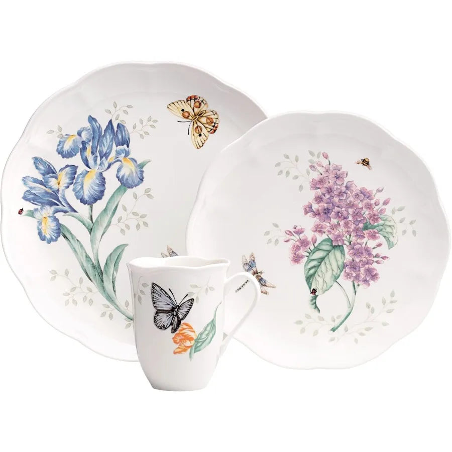 Butterfly Meadow 18-Piece Dinnerware Set White