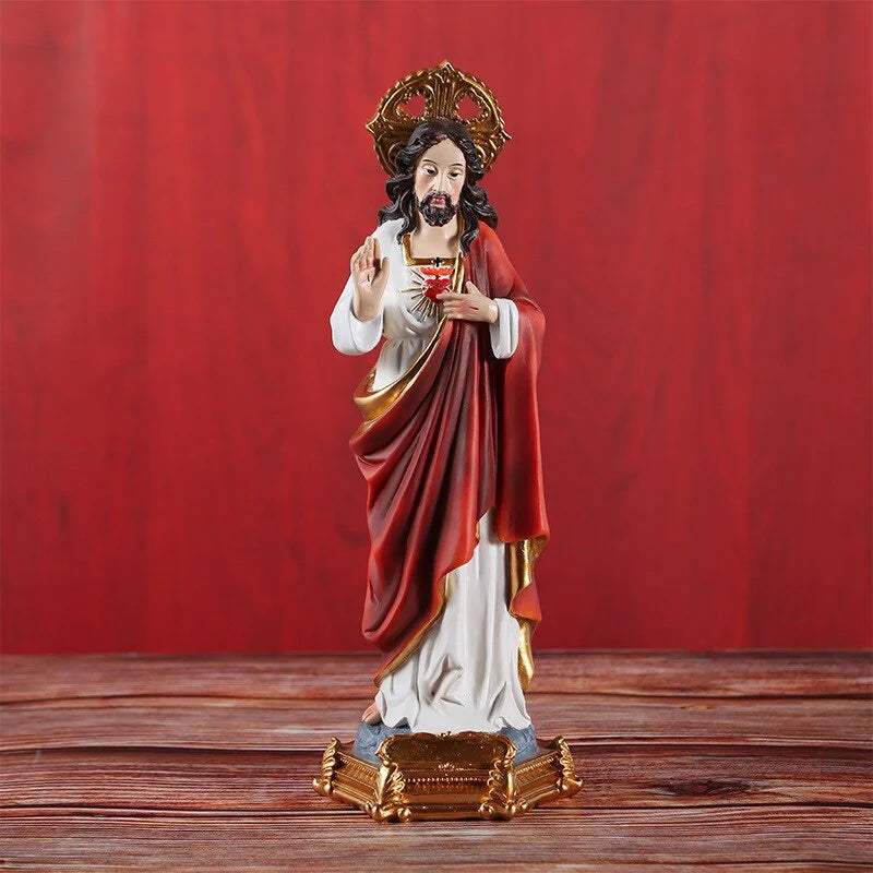 1Pc 20/30cm Religious Jesus Sanctification Figurine Decoration Resin Crafts Church Supplies Religioso Statues Sculptures Home