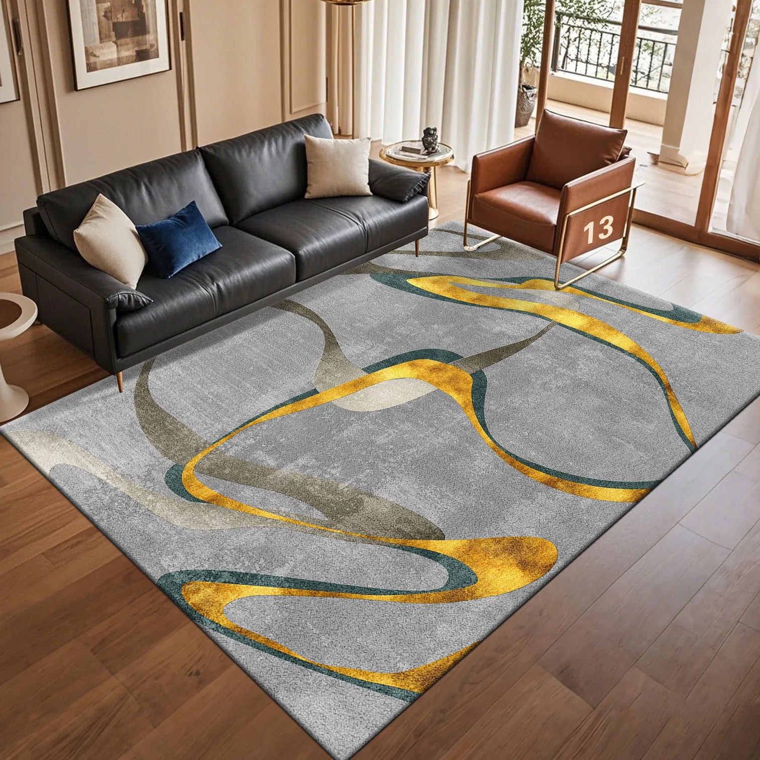 Modern Light Luxury Abstract Carpet for Living Room Coffee Tables Sofa Rugs Bedroom Soft Floor Mat