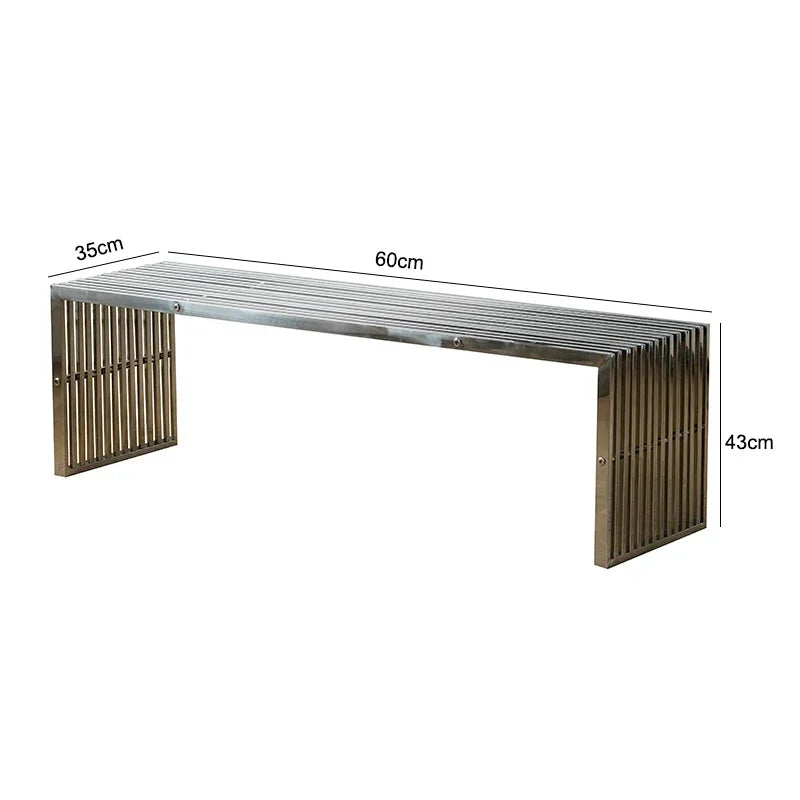 Nordic Stainless Steel Bench – Minimalist Shoe Changing Stool Ottoman