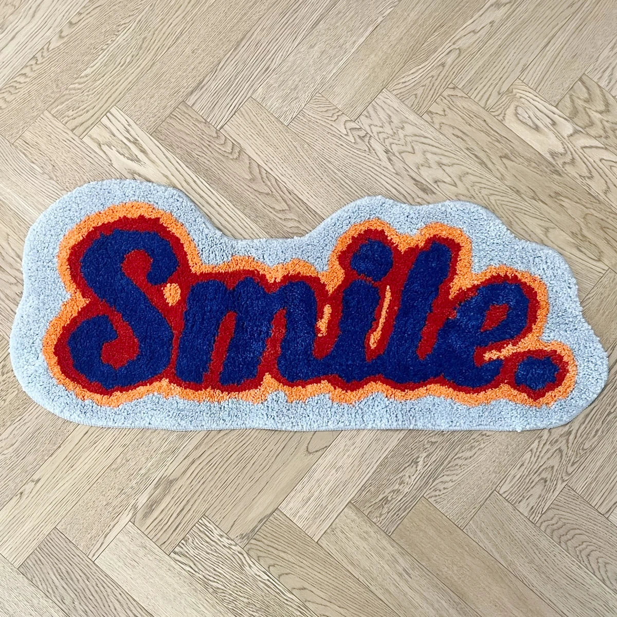 Letter Element Smile Flocking Rug Soft Plushy Clouds Mat Carpet Bathroom Floor Pad Bedroom Doormat Aesthetic Home Room Winter