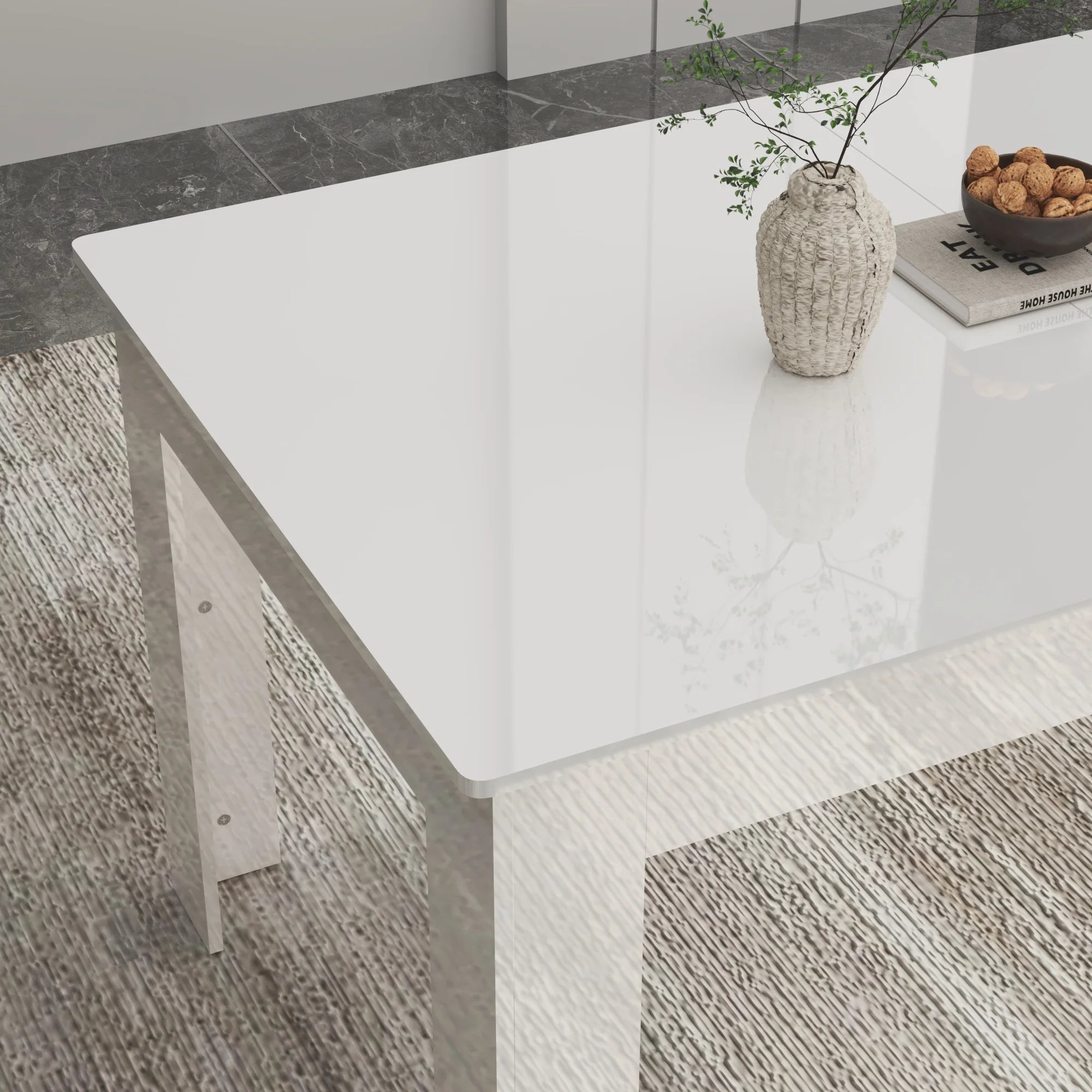 Extendable Dining Table for 6-10 Person, Wooden Dining Room Table, Modern Extendable Table for Gatherings, Meeting for Kitchens