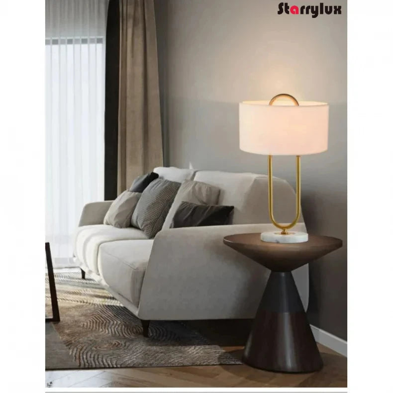 Marble Bedside Table Light Nordic Minimalist Style Luxury Hotel Model House Study  Living Room Decor Lamps