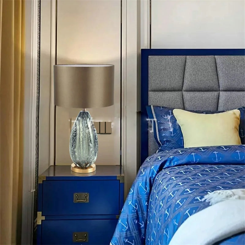 Modern Decorative Table Lamp Green Bedside LED Desk Light for Home Bedroom Living Room Office Study Hotel