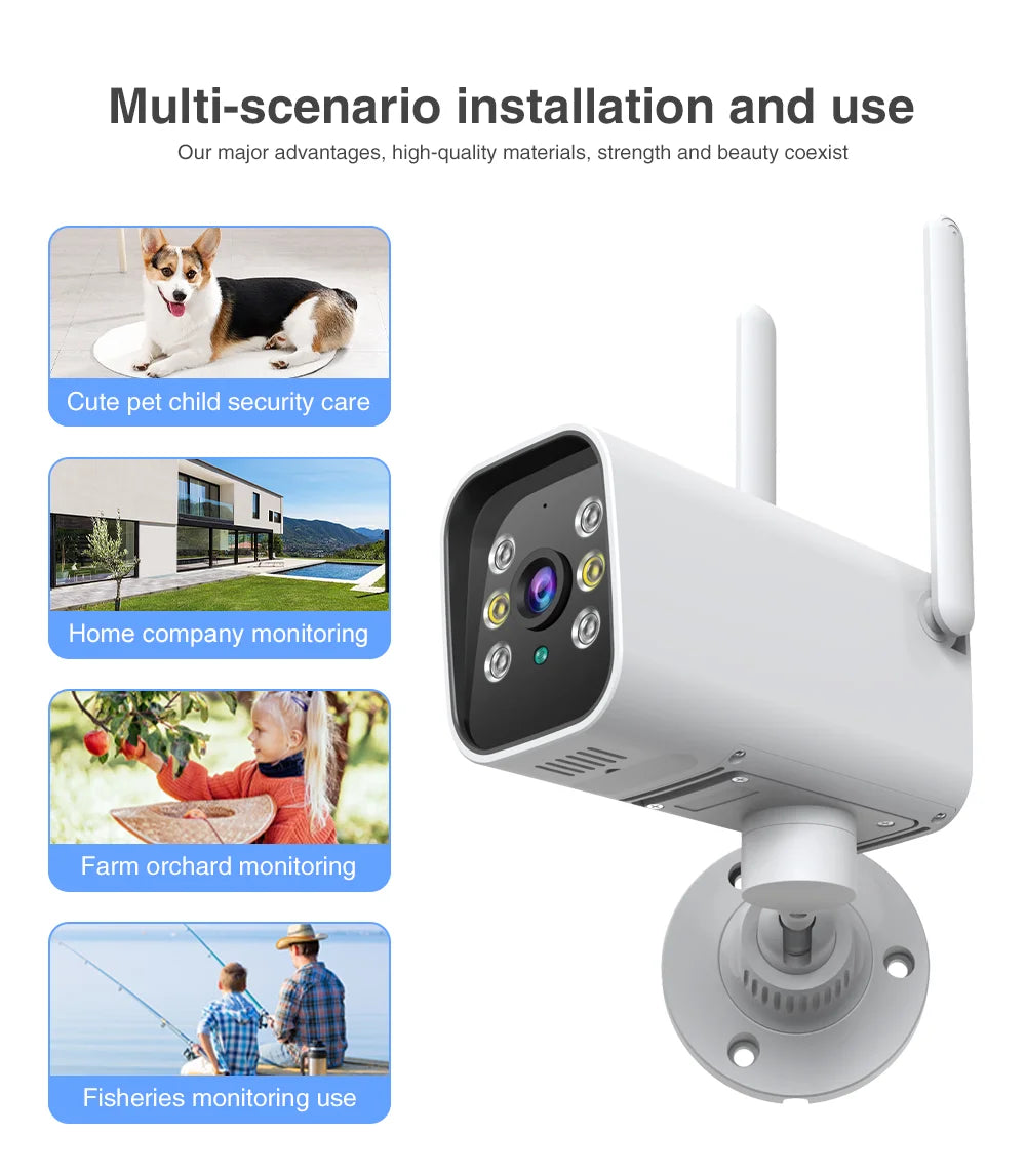 Outdoor WiFi Security Camera – 1080P IP CCTV with Auto Tracking