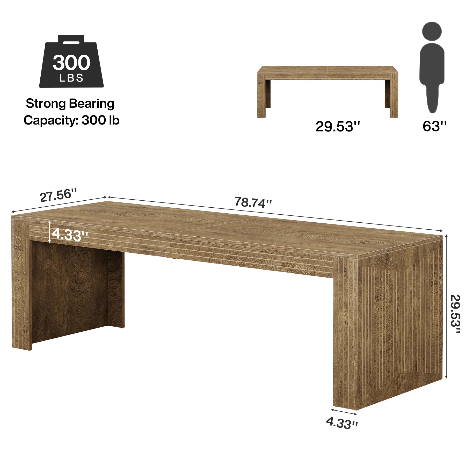 Tribesigns 79-Inch Extra Long Desk, Two Person Double Desk for Home Office, Wooden Long Computer Desk Writing Table for Office