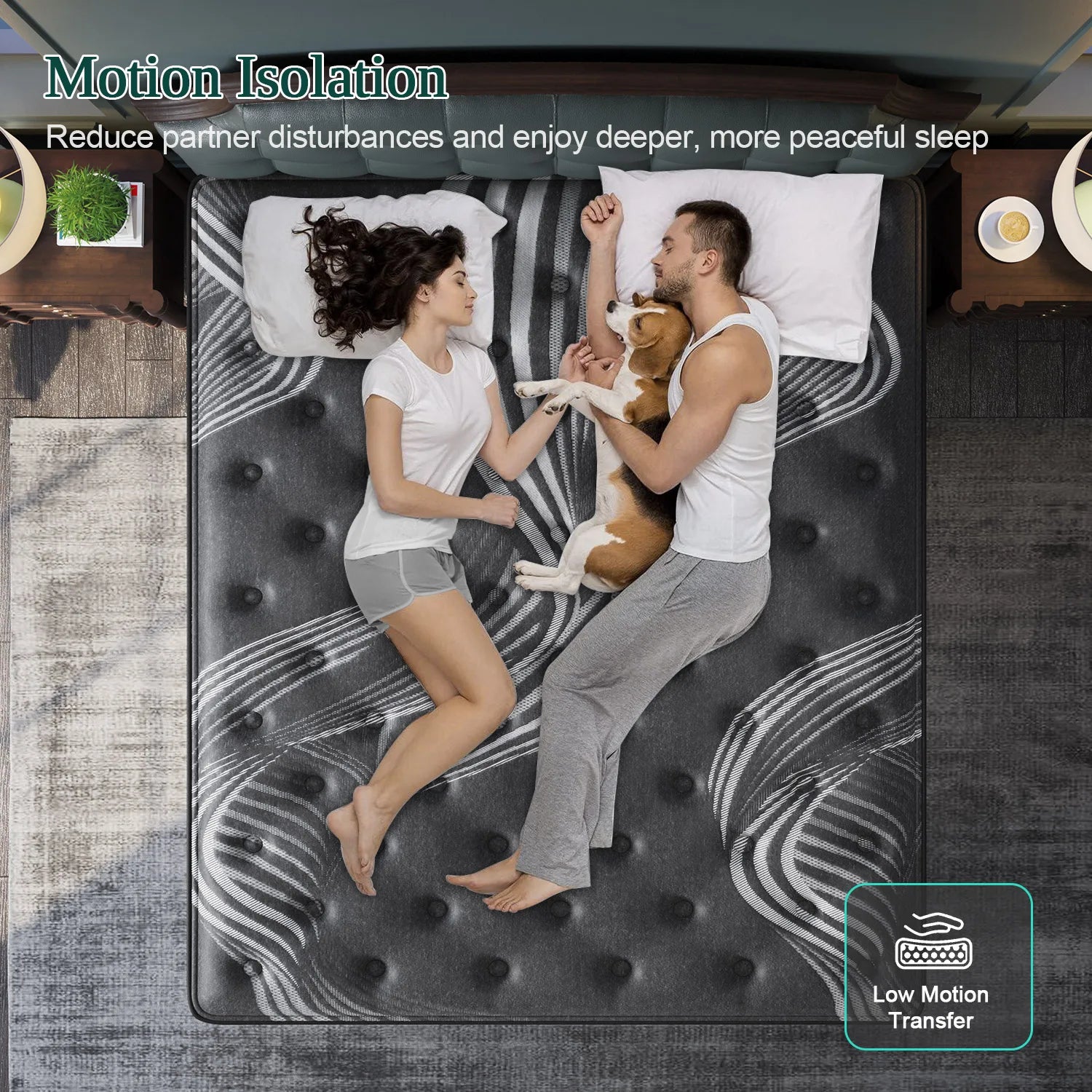 12" Gel Memory Foam Hybrid Pocket Spring Mattress Twin Full King Queen Bed Mattress In A Box, Medium Firm Motion Isolation
