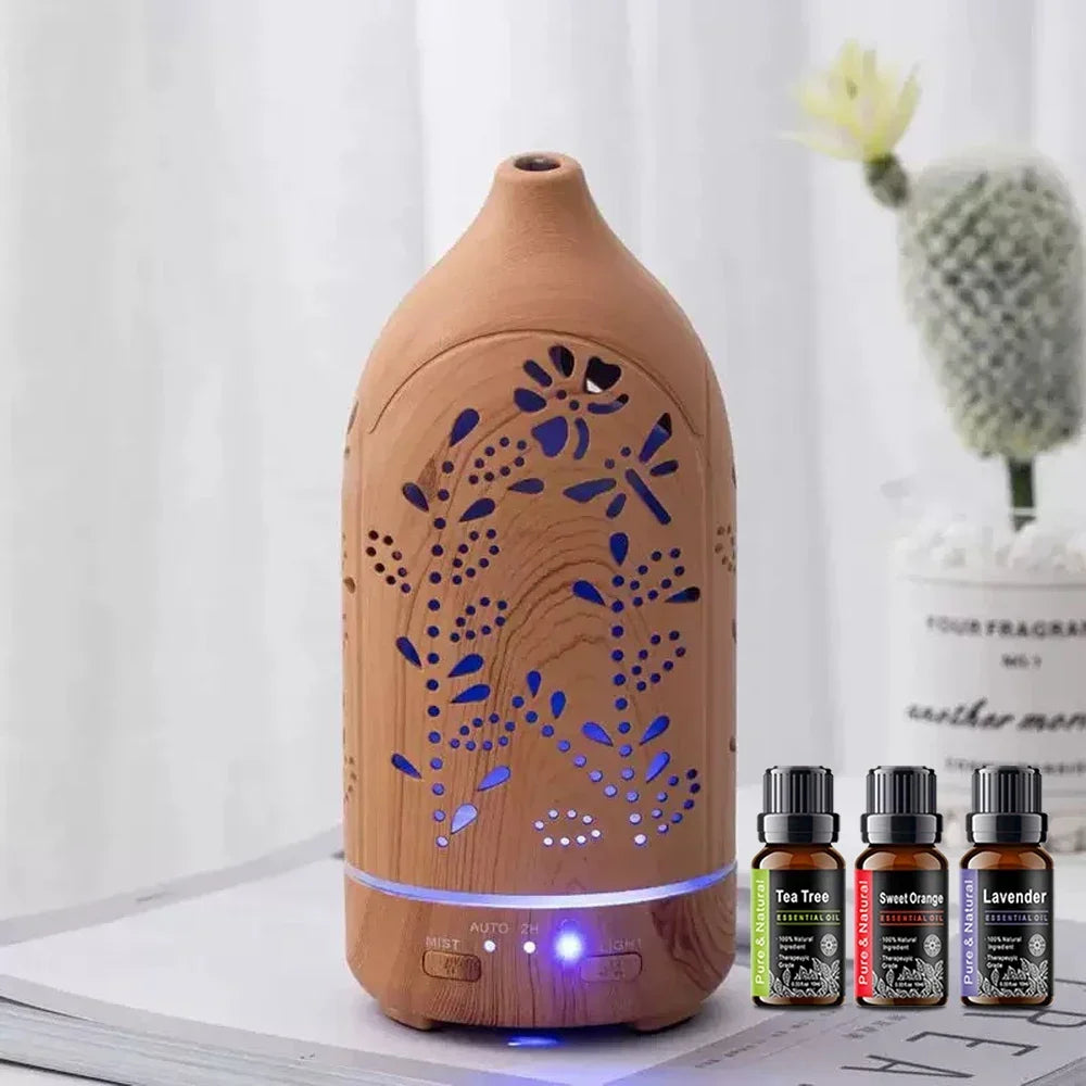 Lavender Hollow Ultrasonic Aromatherapy Diffuser  7 Color LED Lights, Quiet & Auto Shut Off