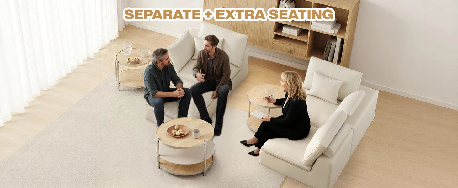 3 seat Convertible Sectional Sofa L Shaped Couch for Small Apartment Reversible Sectional Couch for Living Room,white