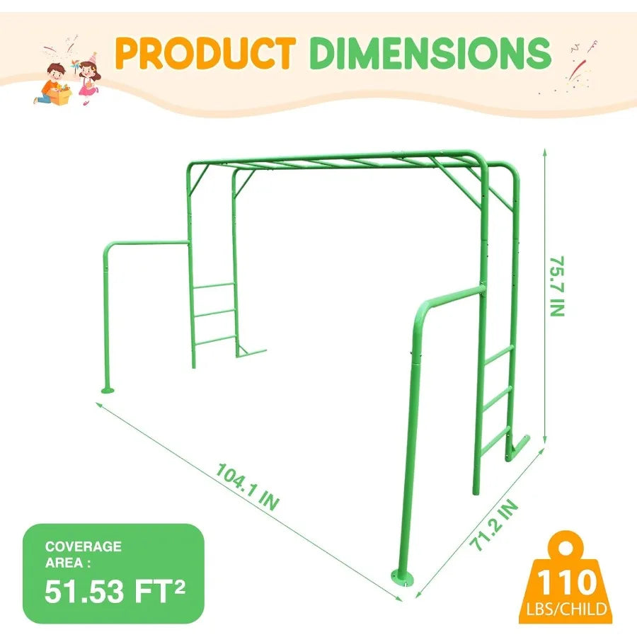 Outdoor Monkey Bar Set – Metal Climbing Frame & Gymnastics Bars for Backyard Play