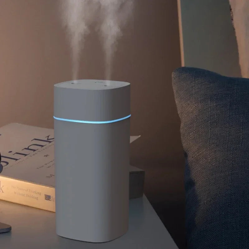 600ML Luminous Air Humidifier Double Spray Port Essential Oil Aromatherapy Humificador Cool Mist Maker Purify for Home Office