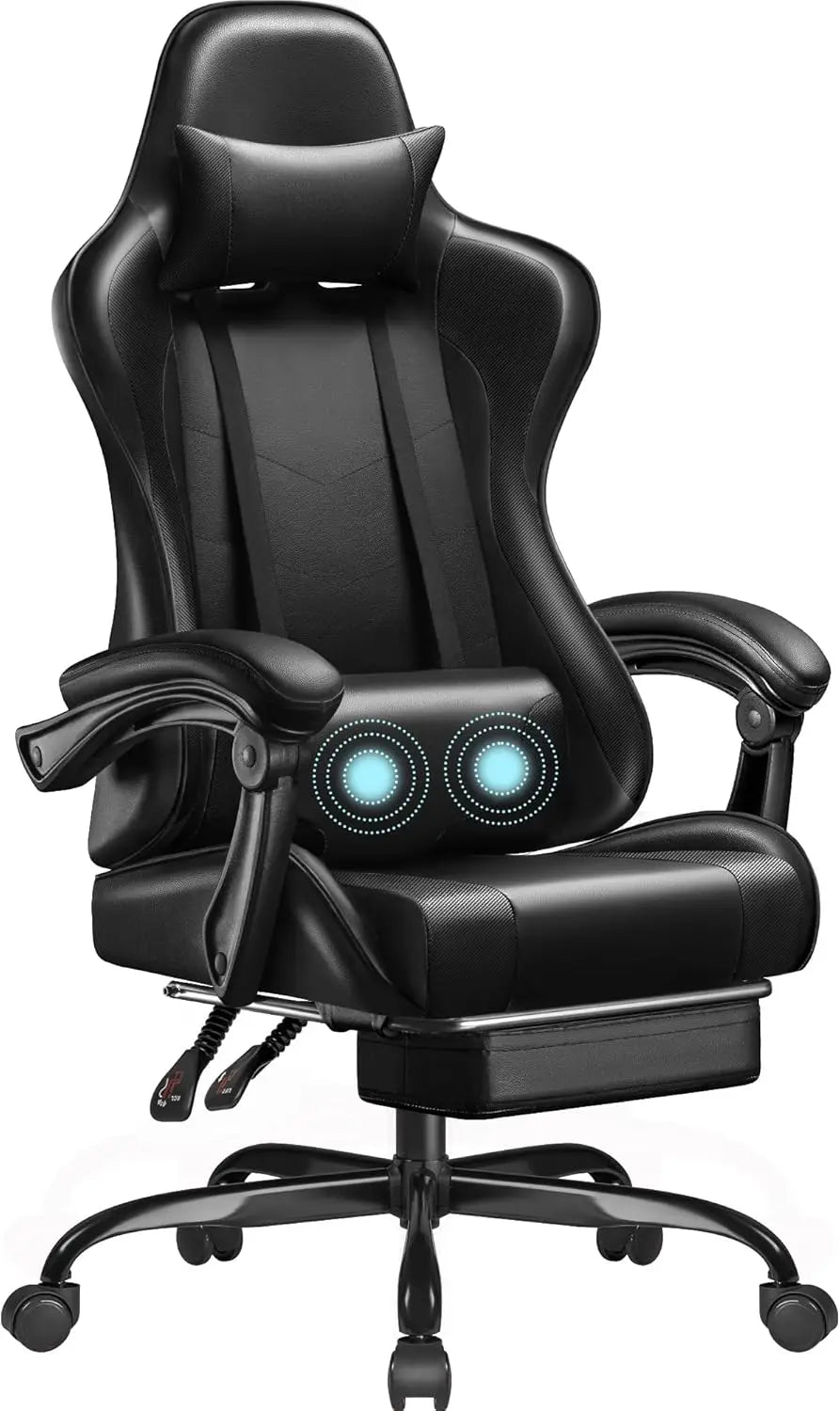 Homall Gaming Chair Video Game Chair Footrest and Massage Lumbar Support Ergonomic Computer Chair Height Adjustable Swivel Seat