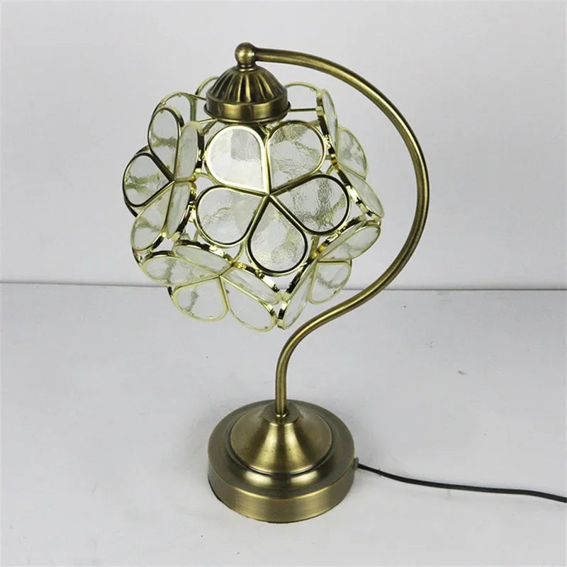 GISELLE Tiffany Table Lamp LED Modern Creative Pink Petal Desk Light For Home Living Room Bedroom Bedside Decor