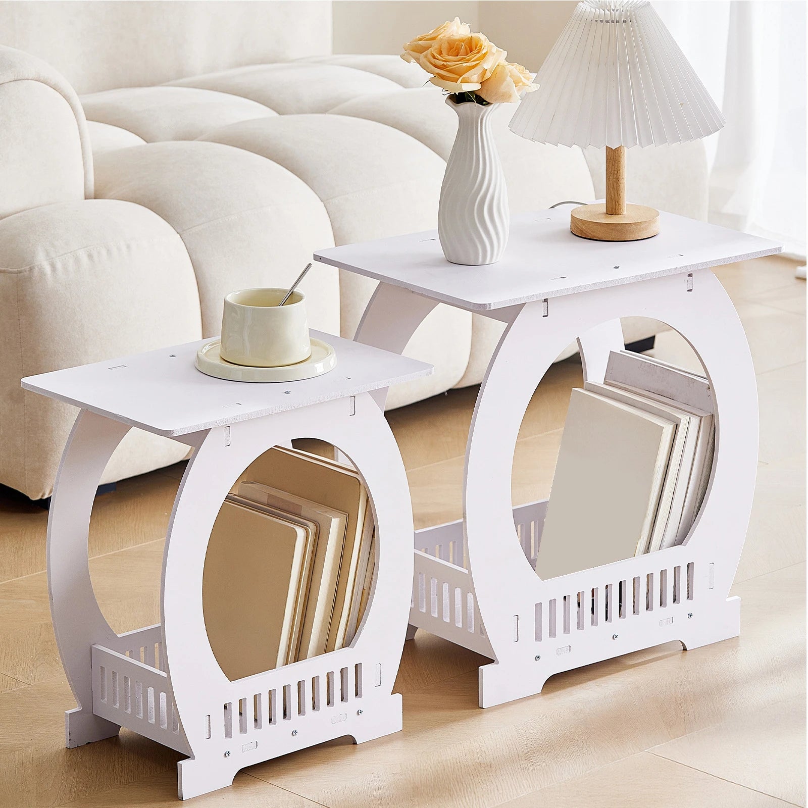 Corner Side Table Living Room Curved Small Round Table Creative Simple Round Small Apartment Bedside Table Small Table For Loung