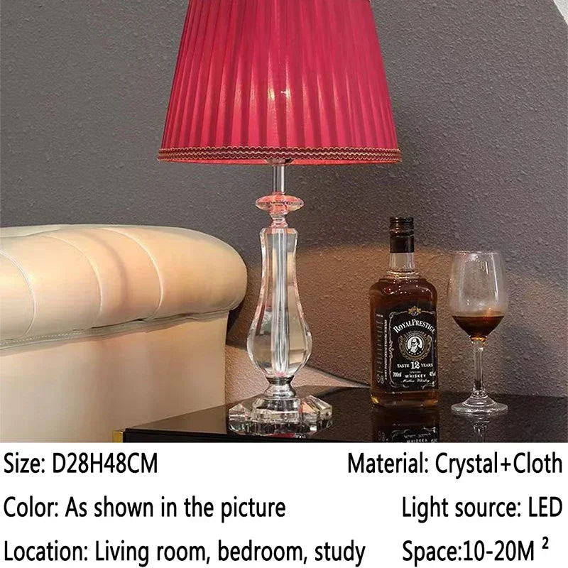 Contemporary Crystal Table Lamp Luxurious Living Room Bedroom Study LED Originality Bedside Desk Light