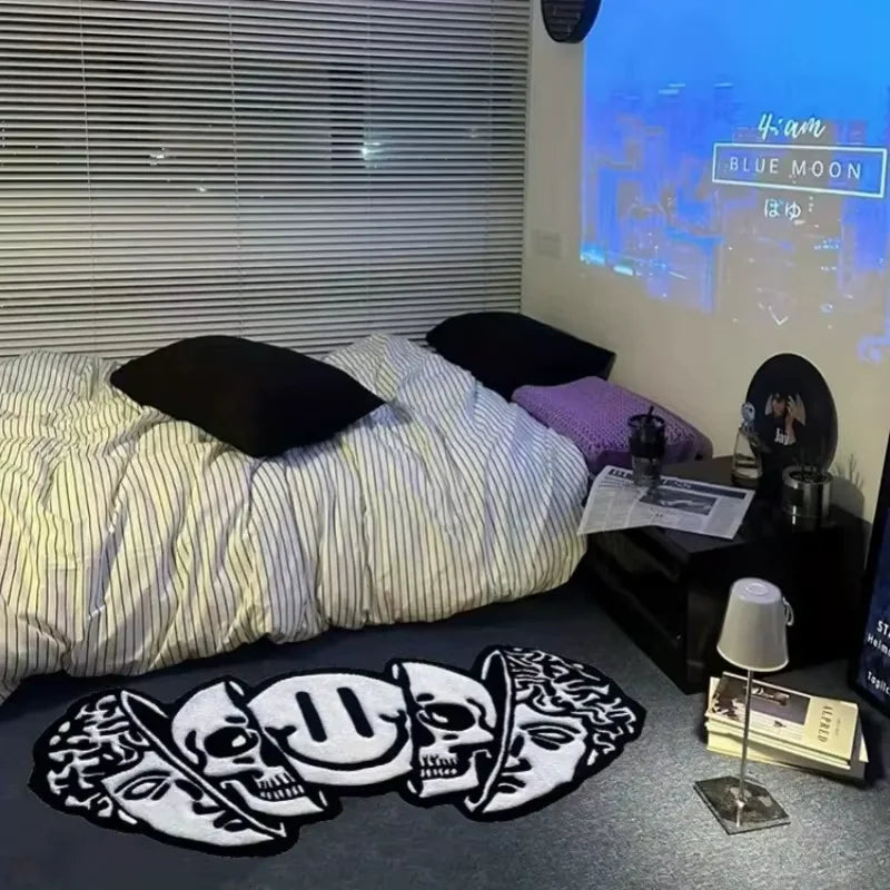 VIKAMA American Carpet Halloween Decoration Creative Skull Pattern Carpet Soft Unique Living Room Bedroom Door Mat Home Decorati