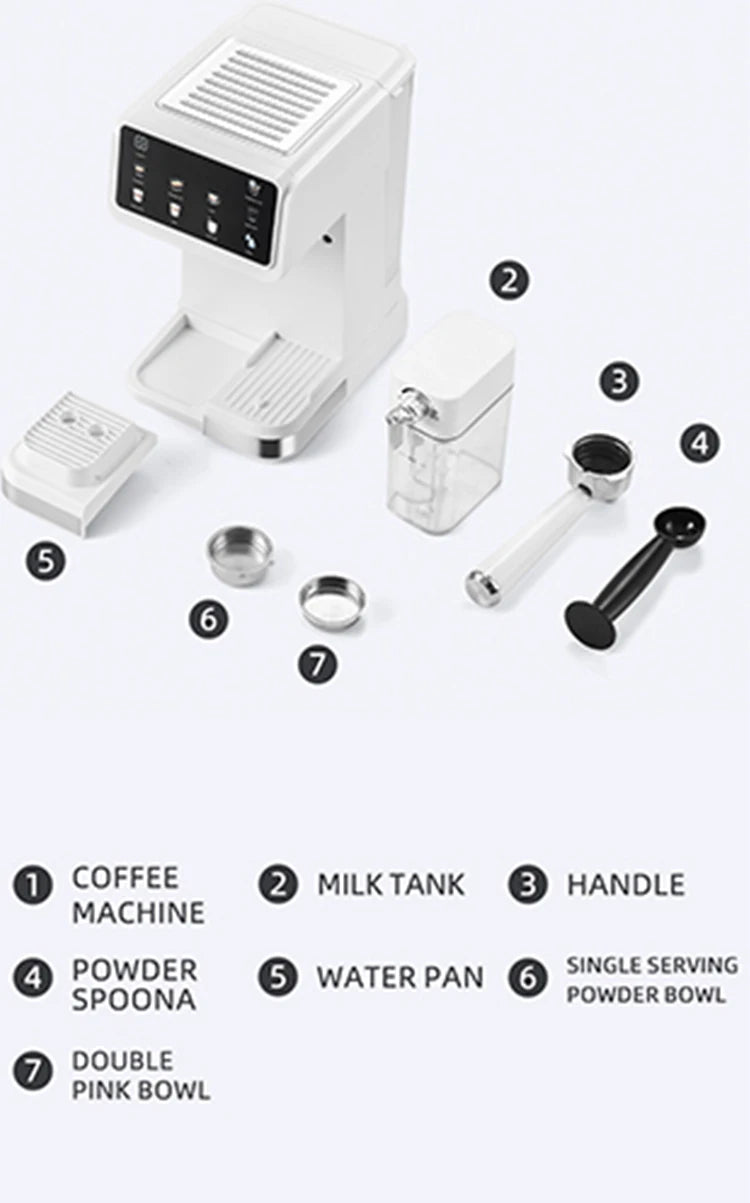 Italian High-Pressure Espresso Machine – Automatic Milk Frothing with Intelligent Color Screen
