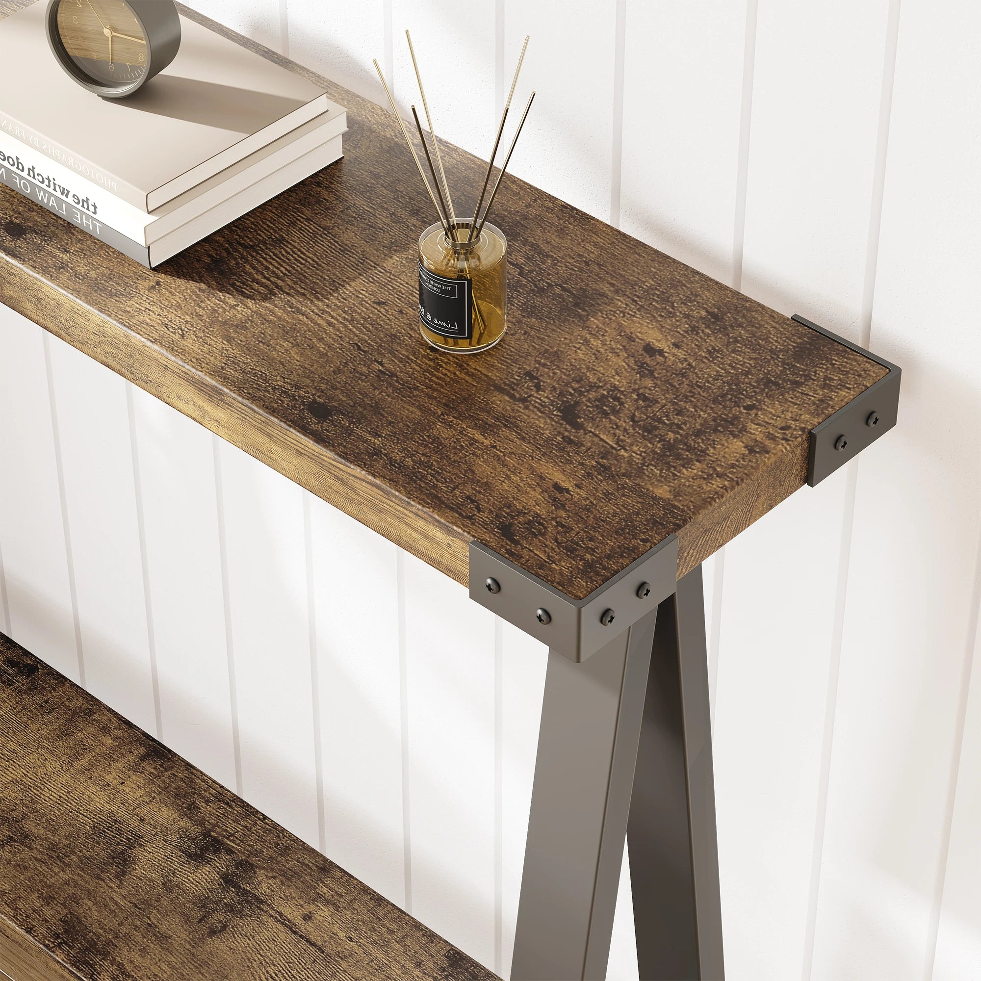 42.9"Console Table, Entryway Table and Sofa Table, 2-Tier Narrow Console Table with Storage, Console Tables for Hallway, Foyer